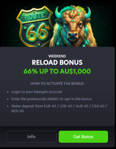 Neospin Reload Bonus