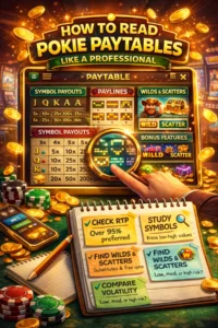 How to read pokie paytables