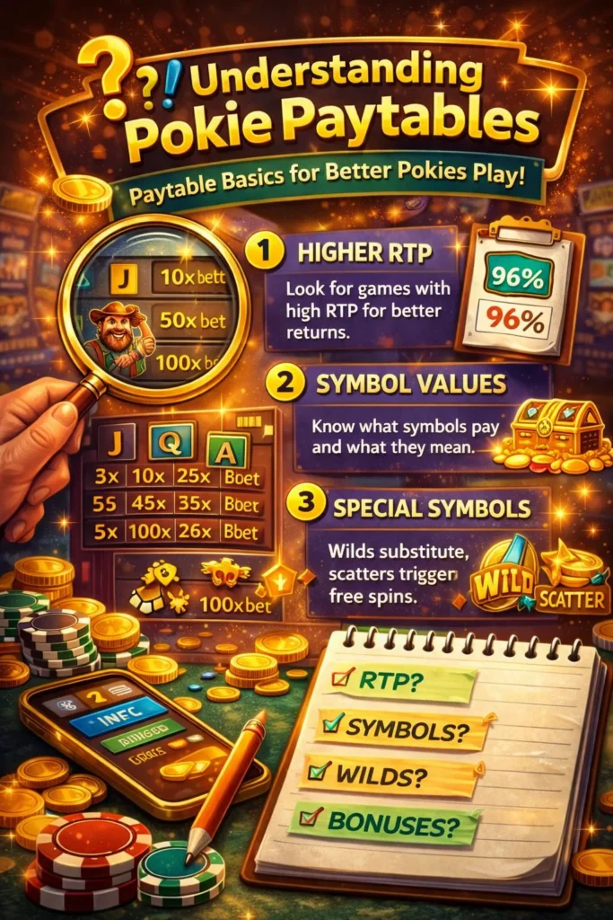 Understanding pokie paytables